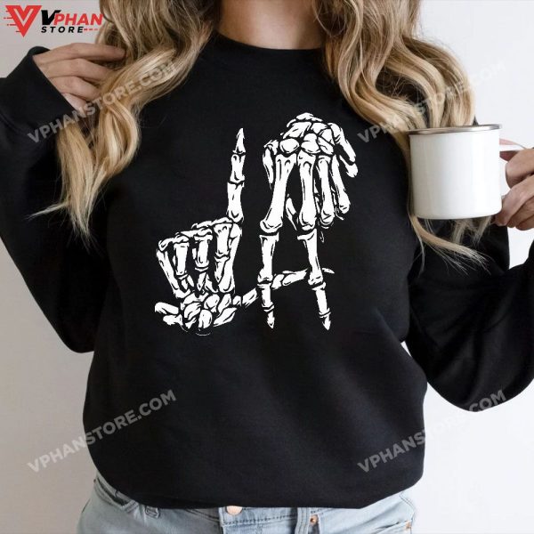 La Hand Sign Lazy DIY Halloween Costume Skeleton Los Angeles T-Shirt