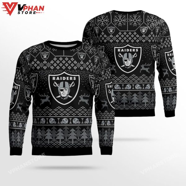 Las Vegas Raiders Football Team Holiday Ugly Christmas Sweater