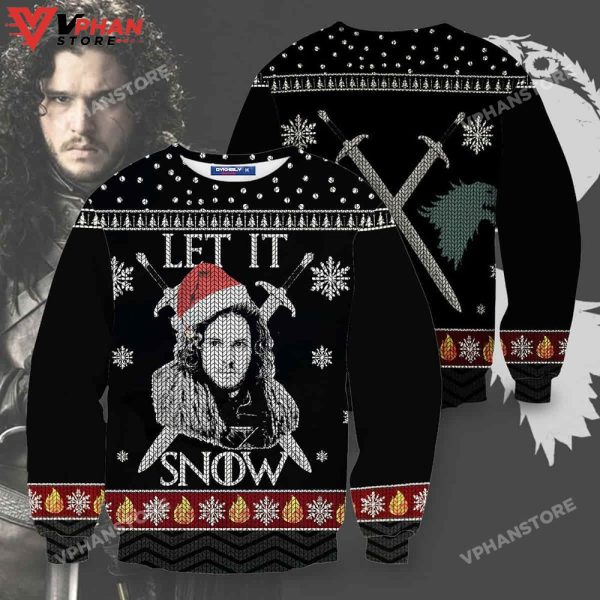 Let It Snow Wool Knitted Game Of Throne Christmas Sweater