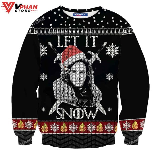 Let It Snow Wool Knitted Game Of Throne Christmas Sweater