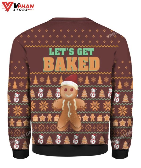 Lets Get Baked Christmas Sweater, Cute Vintage Sweater