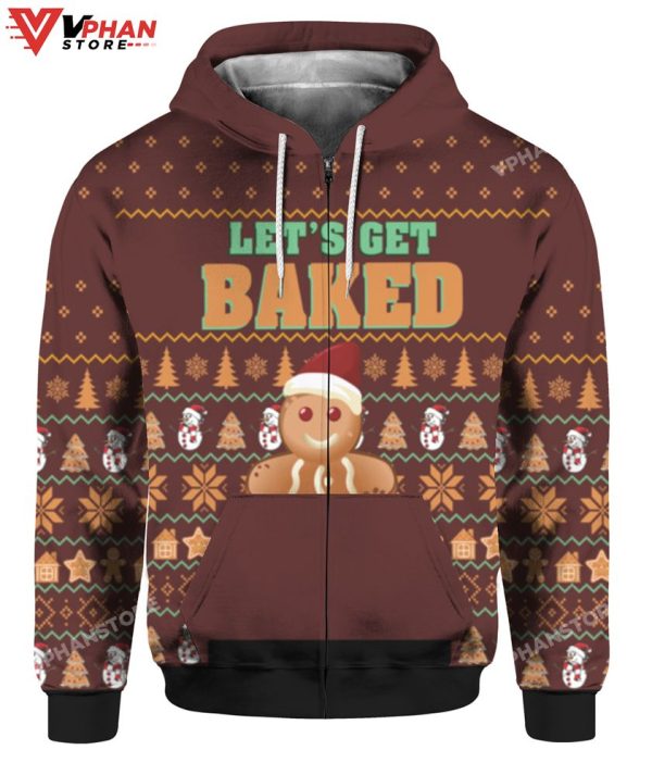 Lets Get Baked Christmas Sweater, Cute Vintage Sweater