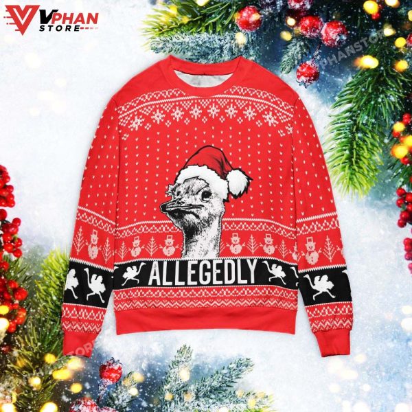 Letterkenny Allegedly Christmas Sweater, Meme Retro Sweater