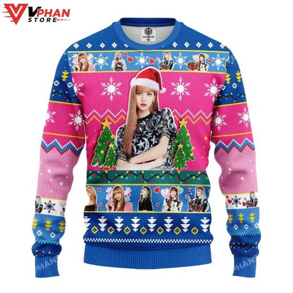 Lisa Black Pink Band Merry Xmas Ugly Christmas Sweater