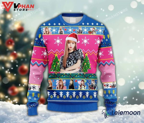 Lisa Black Pink Ugly Christmas Sweater, Lisa Meme Christmas Costume