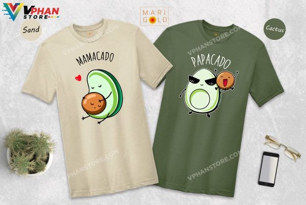 Mamacado Papacado Avocado Couple Pregnancy Announcement Shirt Pregnant Couple Halloween Costumes