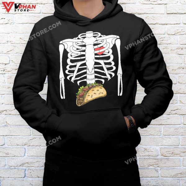 Mens Halloween Dad Skeleton Taco Belly Funny Pregnancy Couple Men T-Shirt