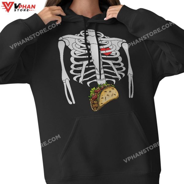 Mens Halloween Dad Skeleton Taco Belly Funny Pregnancy Couple Men T-Shirt