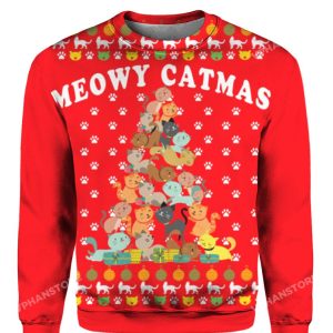 Meowy Catmas 3D Christmas Sweater 1