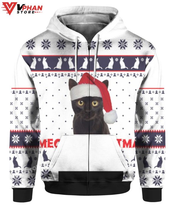 Meowy Christmas Ugly Sweater, Cute Funny Cat Sweater