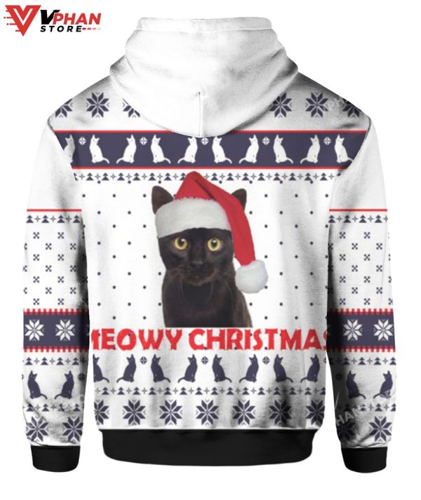 Meowy Christmas Ugly Sweater, Cute Funny Cat Sweater