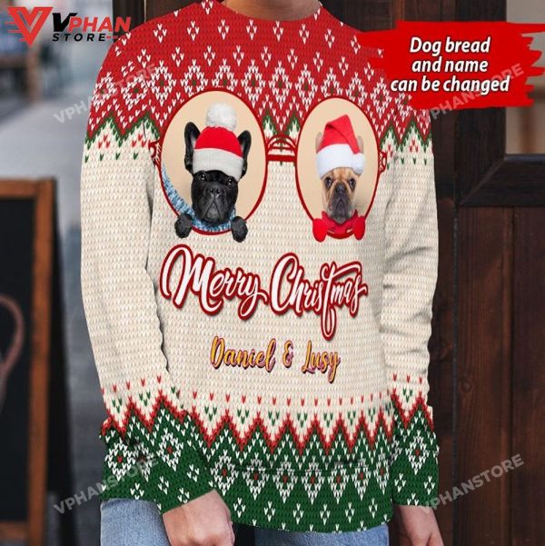 Merry Christmas And 3D Bulldog Ugly Christmas Sweater