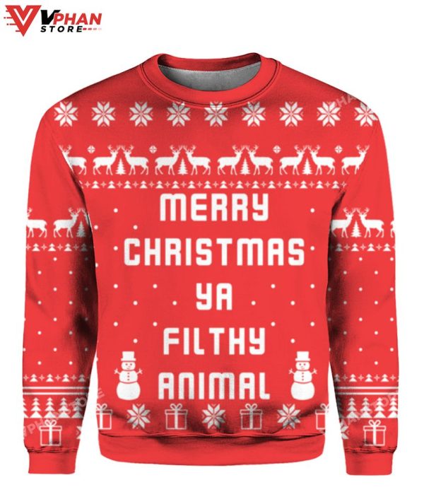 Merry Christmas Ya Filthy Animal Vintage Christmas Sweater