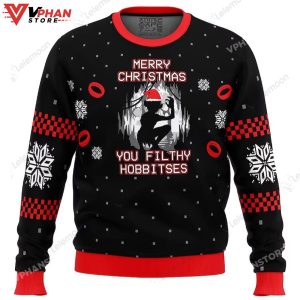 Merry Christmas You Filthy Hobitses LOTR Ugly Christmas Sweater 1