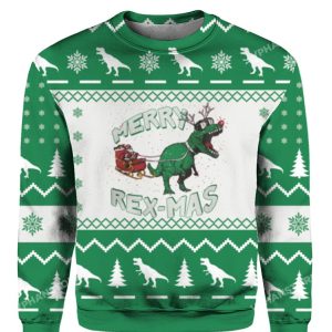 Merry Rex Mas Christmas Sweater 1