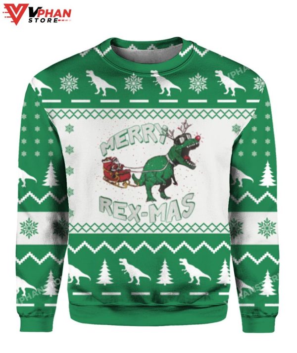 Merry Rex Mas Christmas Sweater, Funny Cute Gift