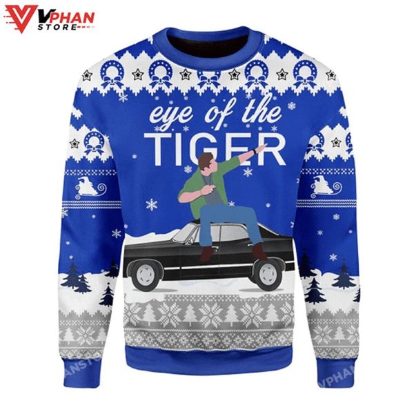 Merry Xmas Eye Of The Tiger Ugly Christmas Sweater