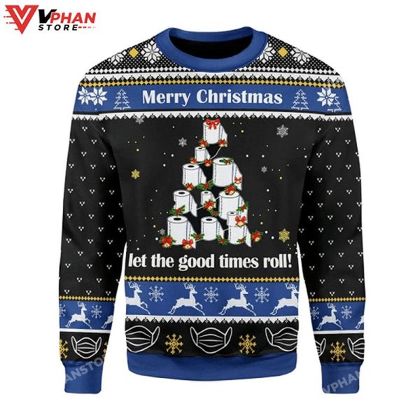 Merry Xmas Let The Good Times Roll Ugly Christmas Sweater