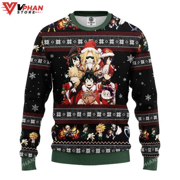 Merry Xmas My Hero Academia Anime Ugly Christmas Sweater