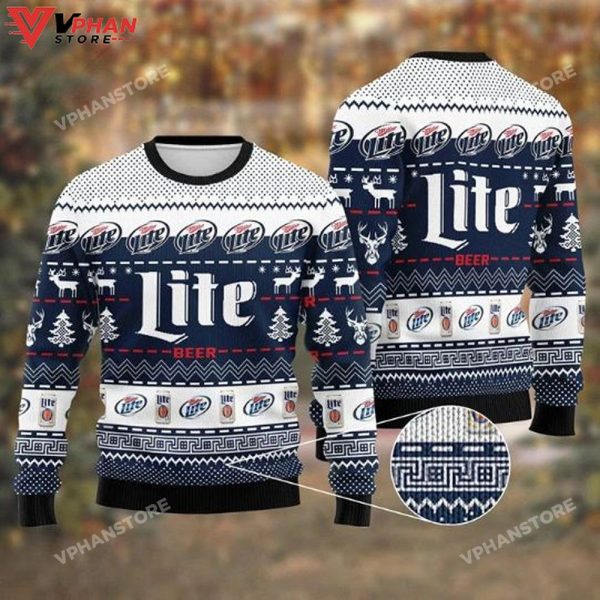 Miller Lite Drink Lover Ugly Christmas Sweater