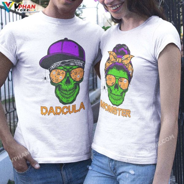 Momster Dacula Funny Skull Halloween Couple Shirt Couples Halloween Costumes