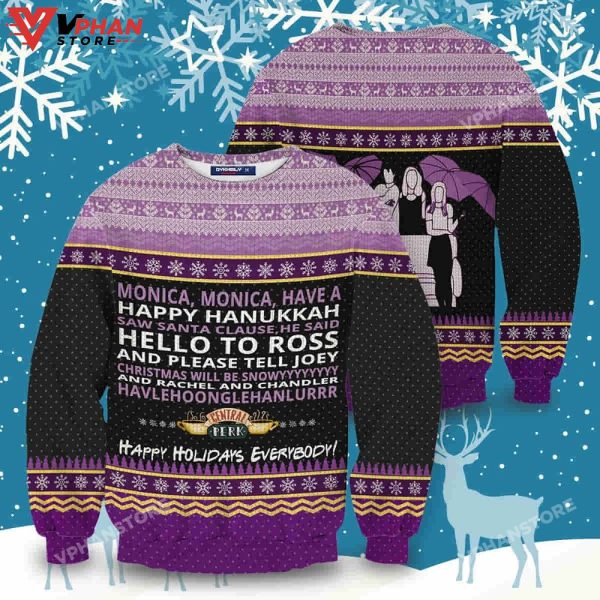 Monica Happy Hanukkah Wool Knitted Ugly Christmas Sweater