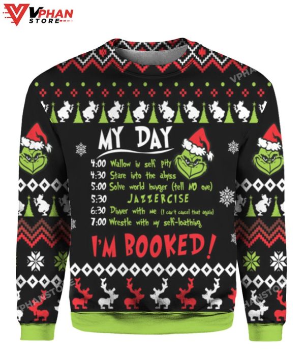 My Day Im Booked Christmas Sweater, Basic Retro Sweater