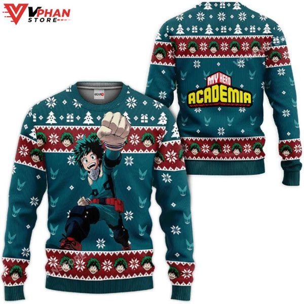 My Hero Academia Deku Anime Ugly Christmas Sweater