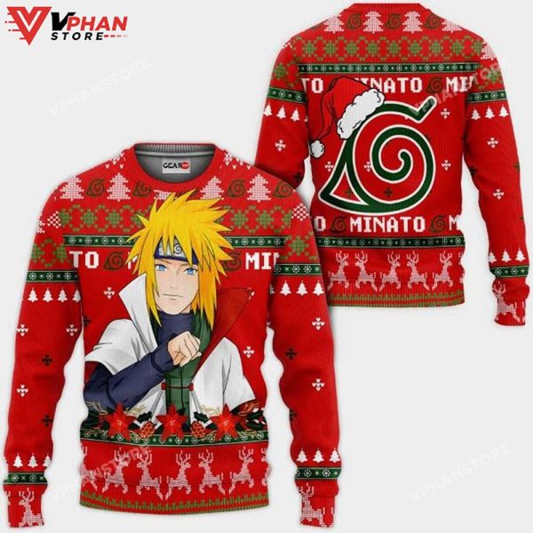 Namikaze Minato Nrt Anime Xmas Ugly Christmas Sweater