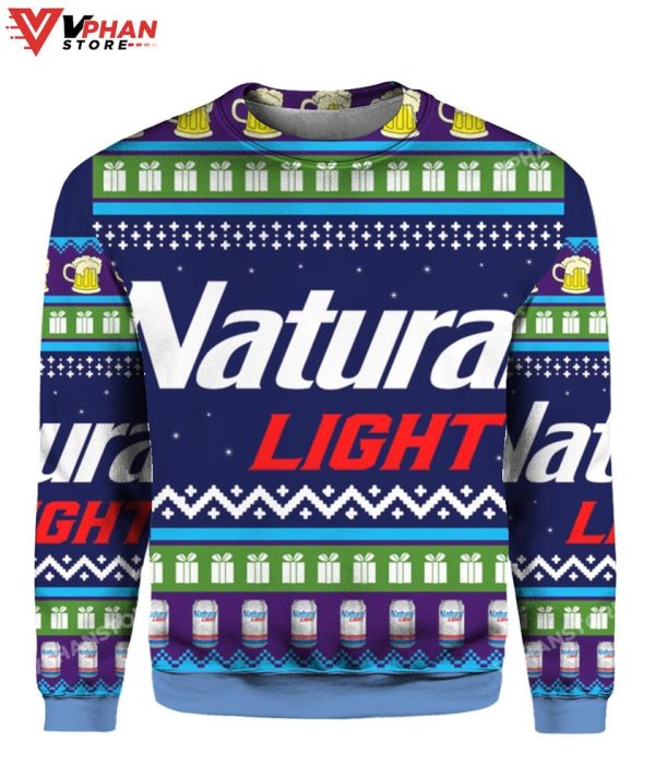 Natural Light 3D Christmas Sweater, Retro Basic Gift