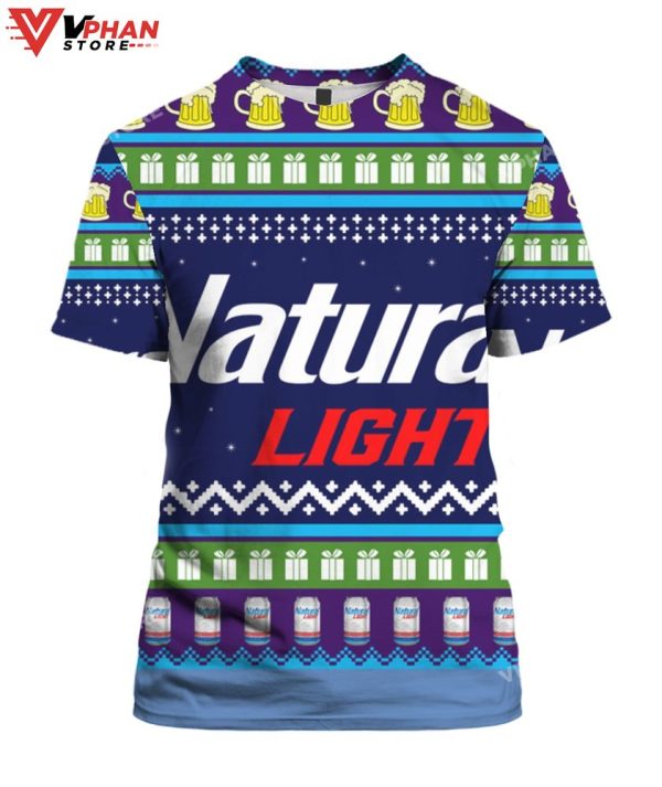 Natural Light 3D Christmas Sweater, Retro Basic Gift