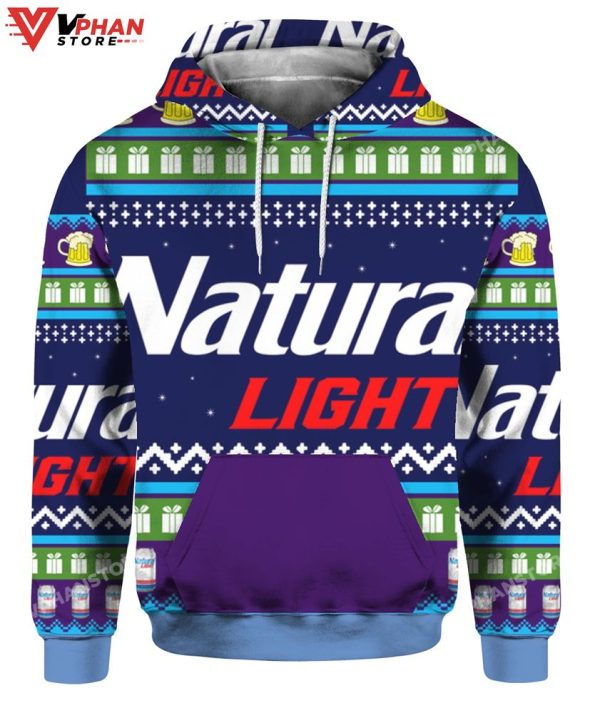 Natural Light 3D Christmas Sweater, Retro Basic Gift