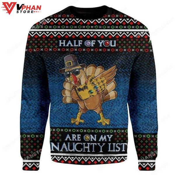 Naughty Turkey Ugly Christmas Sweater Wool Knitted Sweatshirt