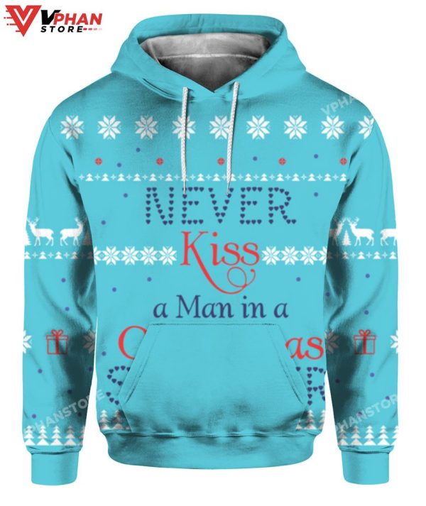 Never Kiss A Man In A Christmas Sweater, Vintage Retro Gift