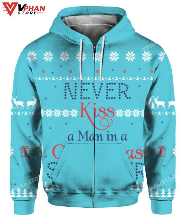 Never Kiss A Man In A Christmas Sweater, Vintage Retro Gift