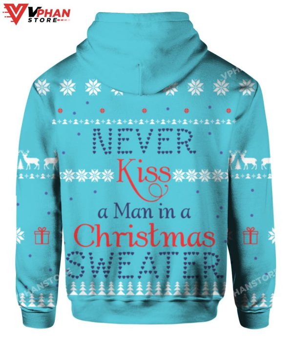 Never Kiss A Man In A Christmas Sweater, Vintage Retro Gift