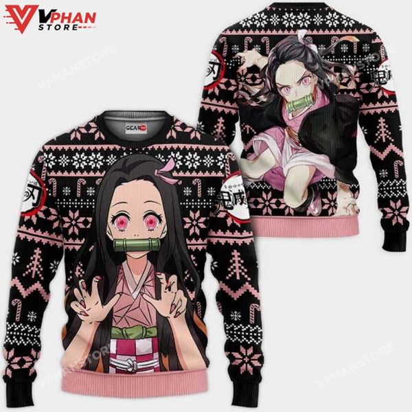 Nezuko Anime Kimetsu Xmas Ugly Christmas Sweater