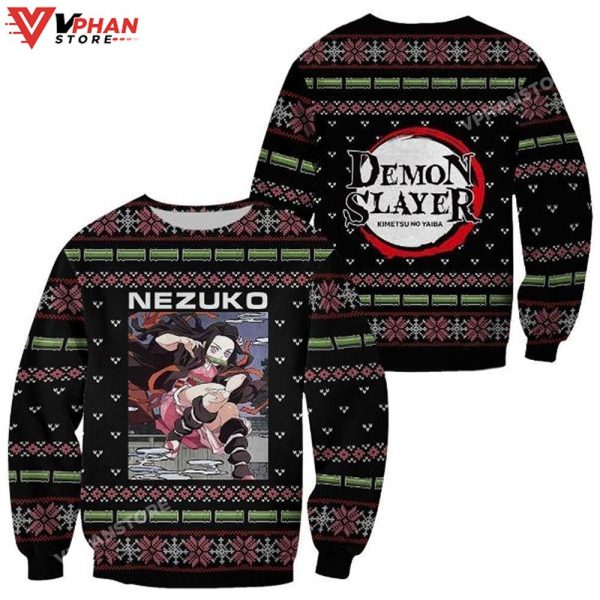 Nezuko Kamado Kimetsu Anime Clothes Ugly Christmas Sweater