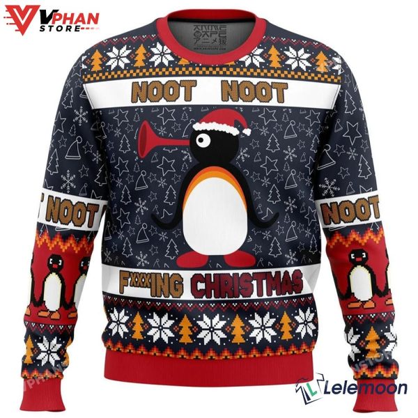 Noot Pingu Fking Christmas Ugly Sweater, Vintage Cute Gift