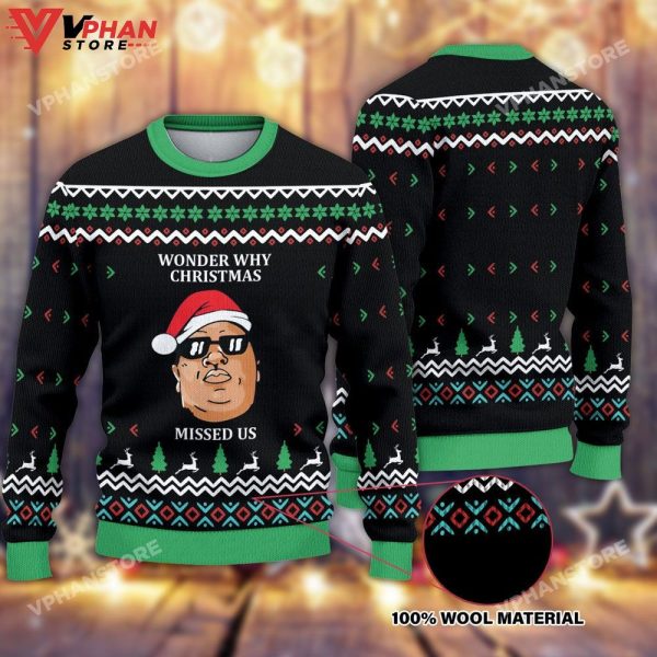 Notorious BIG Wonder Why Ugly Christmas Sweater