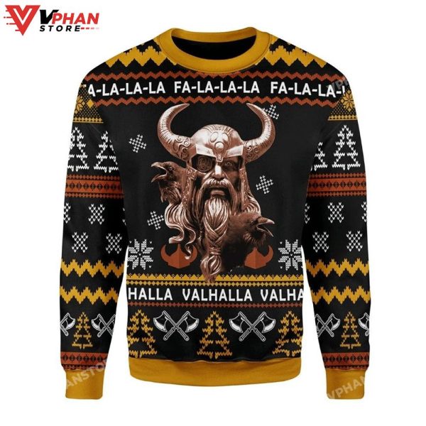 Odin Valhalla Ugly Christmas Sweater All Over Printed