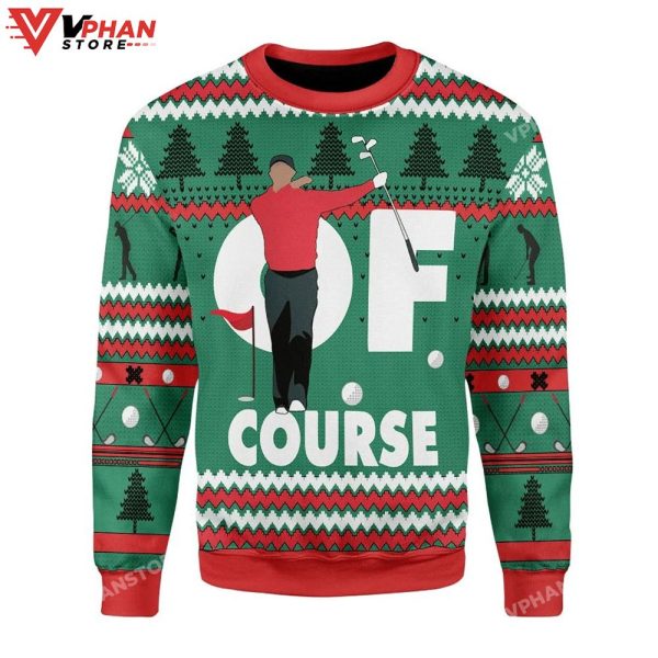 Of Course Tiger Ugly Christmas Sweater All Over Printed