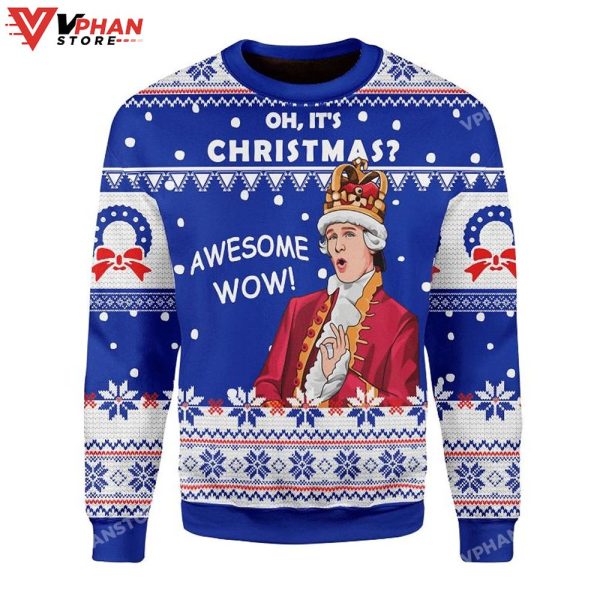 Oh It’s Christmas Awesome Wow Ugly Christmas Sweater