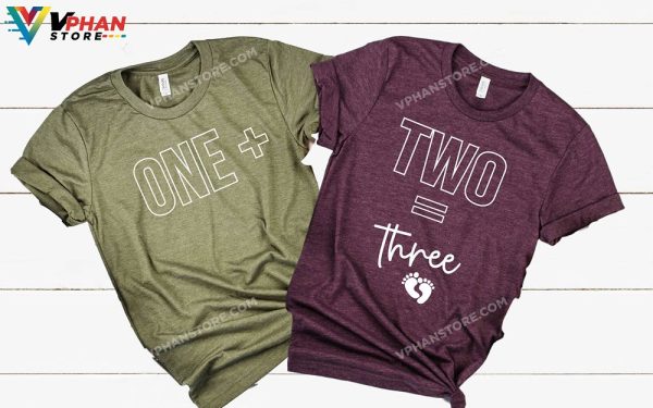 One Plus Two Equals Three Couples Pregnancy Shirt Pregnant Couple Halloween Costumes