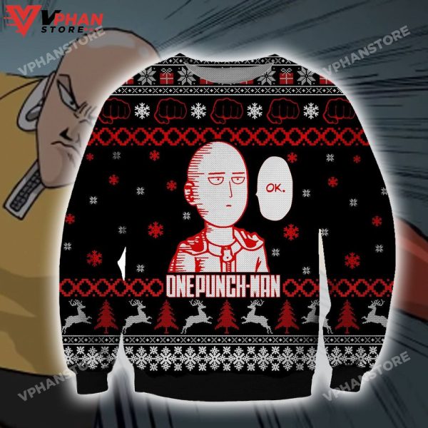 One Punch Man Anime Occasion Christmas Ugly Sweater