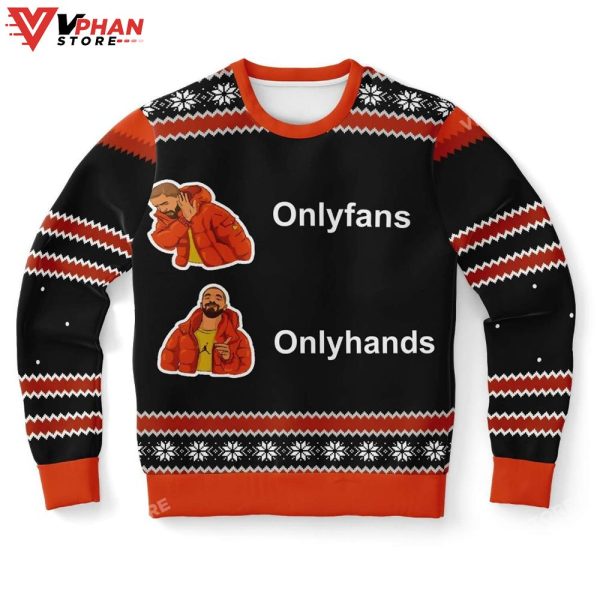 Onlyfans-Onlyhands Christmas Ugly Sweater All Over Printed