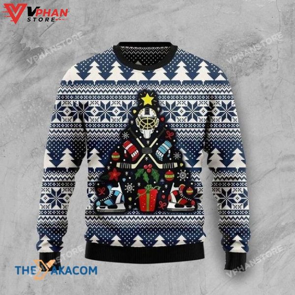 Patterns Hockey Christmas And Box Ugly Christmas Sweater