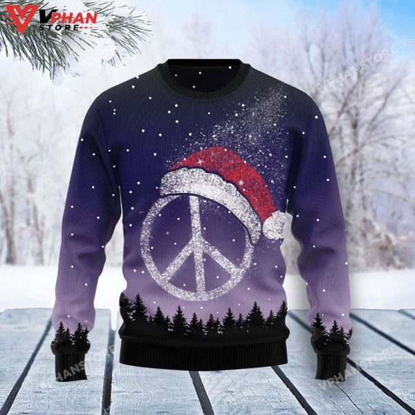 Peace Hippie Ugly Christmas Sweater All Over Printed 3D Sweatshirt