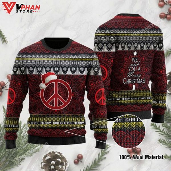 Peace We Wish You A Merry Xmas Ugly Christmas Sweater