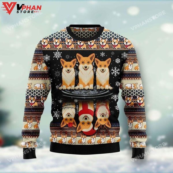 Pembroke Welsh Corgi Christmas Wool Knitted Ugly Sweater